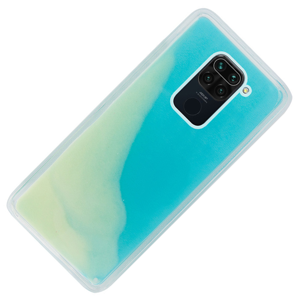 Чохол Neon Sand glow in the dark для Xiaomi Redmi Note 9 / Redmi 10X (Блакитний) - Зображення 2