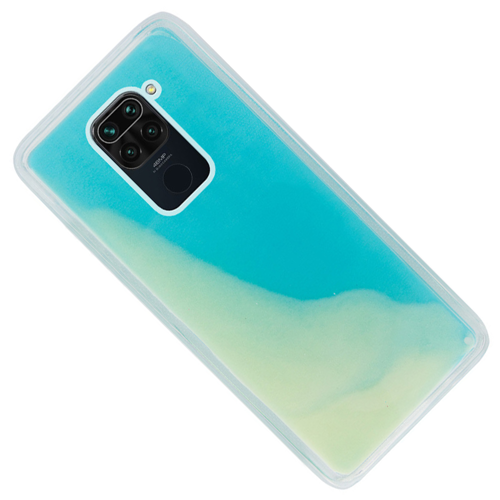 Чохол Neon Sand glow in the dark для Xiaomi Redmi Note 9 / Redmi 10X (Блакитний) - Зображення 3