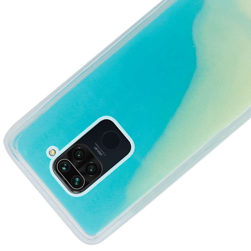 Чохол Neon Sand glow in the dark для Xiaomi Redmi Note 9 / Redmi 10X (Блакитний) - Зображення 4