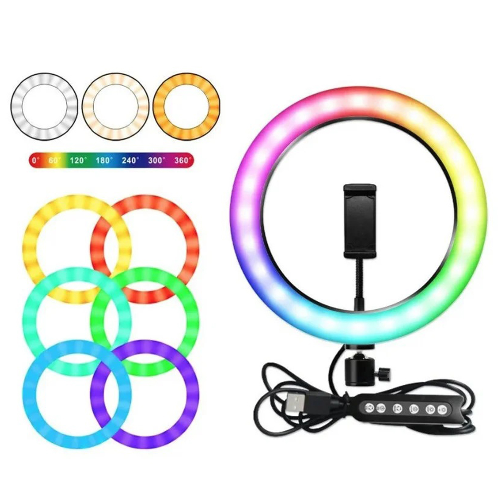 Лампа кільцева LED 26 см MJ-26 RGB - Зображення 2