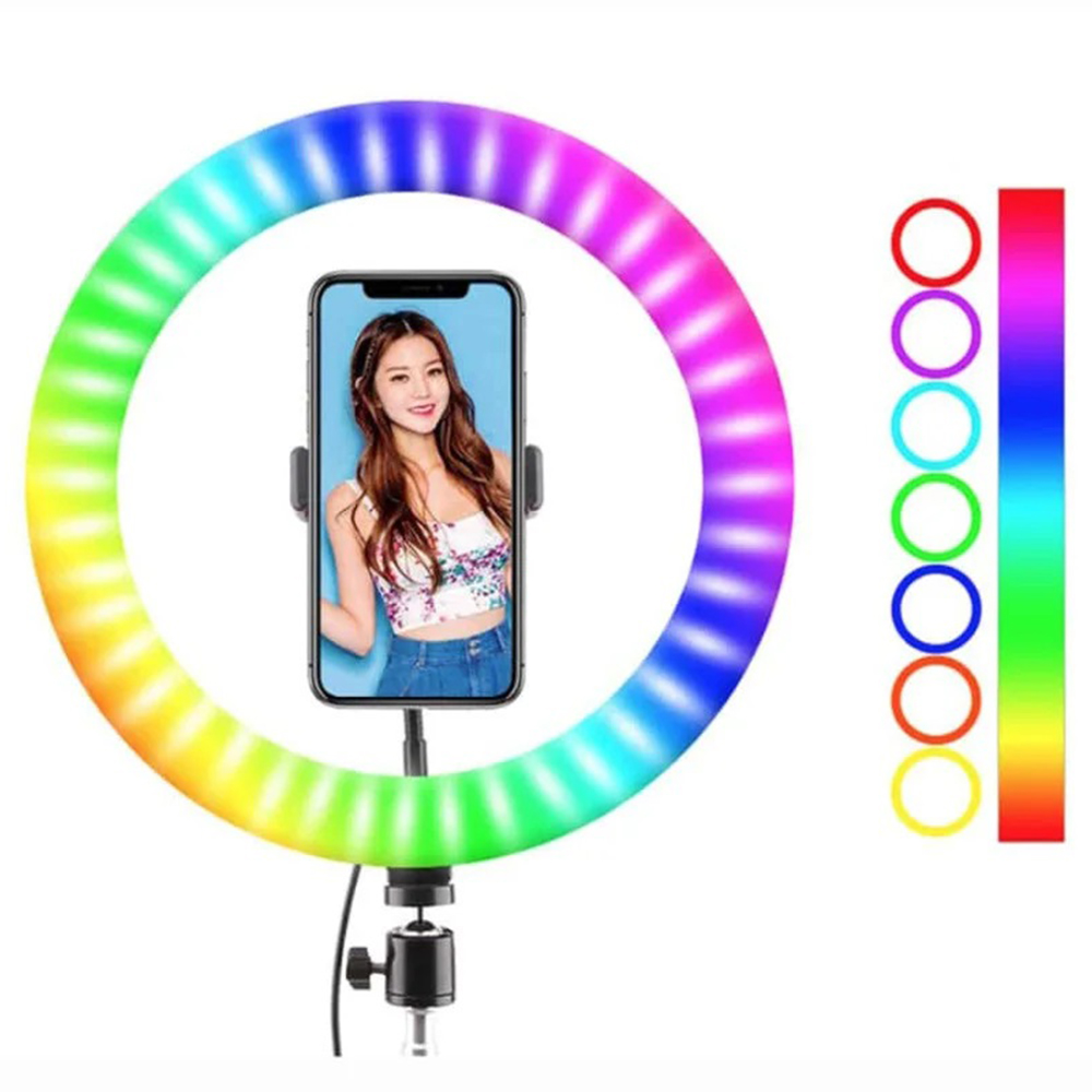 Лампа кільцева LED 26 см MJ-26 RGB - Зображення 4