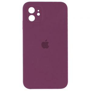 Чохол Silicone Square Full Camera Protective (AA) для Apple iPhone 11 (Бордовий / Maroon)