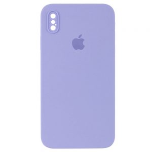 Чохол Silicone Square Full Camera Protective (AA) для Apple iPhone XS (Бузковий / Dasheen)