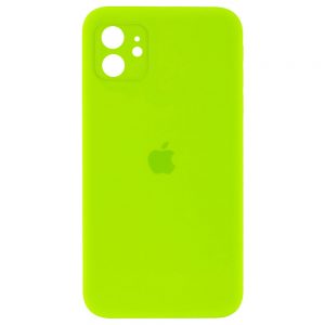 Чохол Silicone Square Full Camera Protective (AA) для Apple iPhone 11 (Салатовий / Neon green)