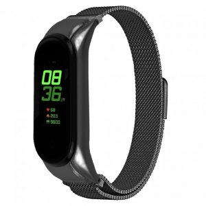 Ремінець Міланська петля для Xiaomi Mi Band 3/4/5/6 Чорний