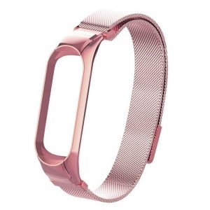 Ремінець Міланська петля для Xiaomi Mi Band 5/6 Рожеве Золото