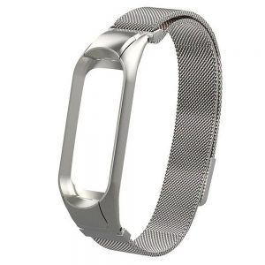 Ремінець Міланська петля для Xiaomi Mi Band 5/6 Срібний