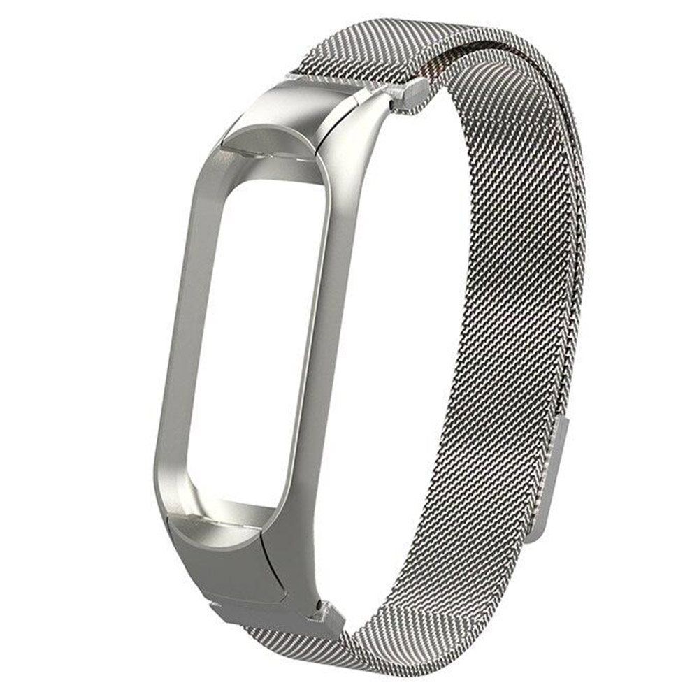 Ремінець Міланська петля для Xiaomi Mi Band 5/6 Срібний