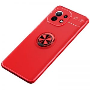 Чохол Deen ColorRing під магнітний тримач (opp) для Xiaomi Mi 11 (Червоний / Червоний)
