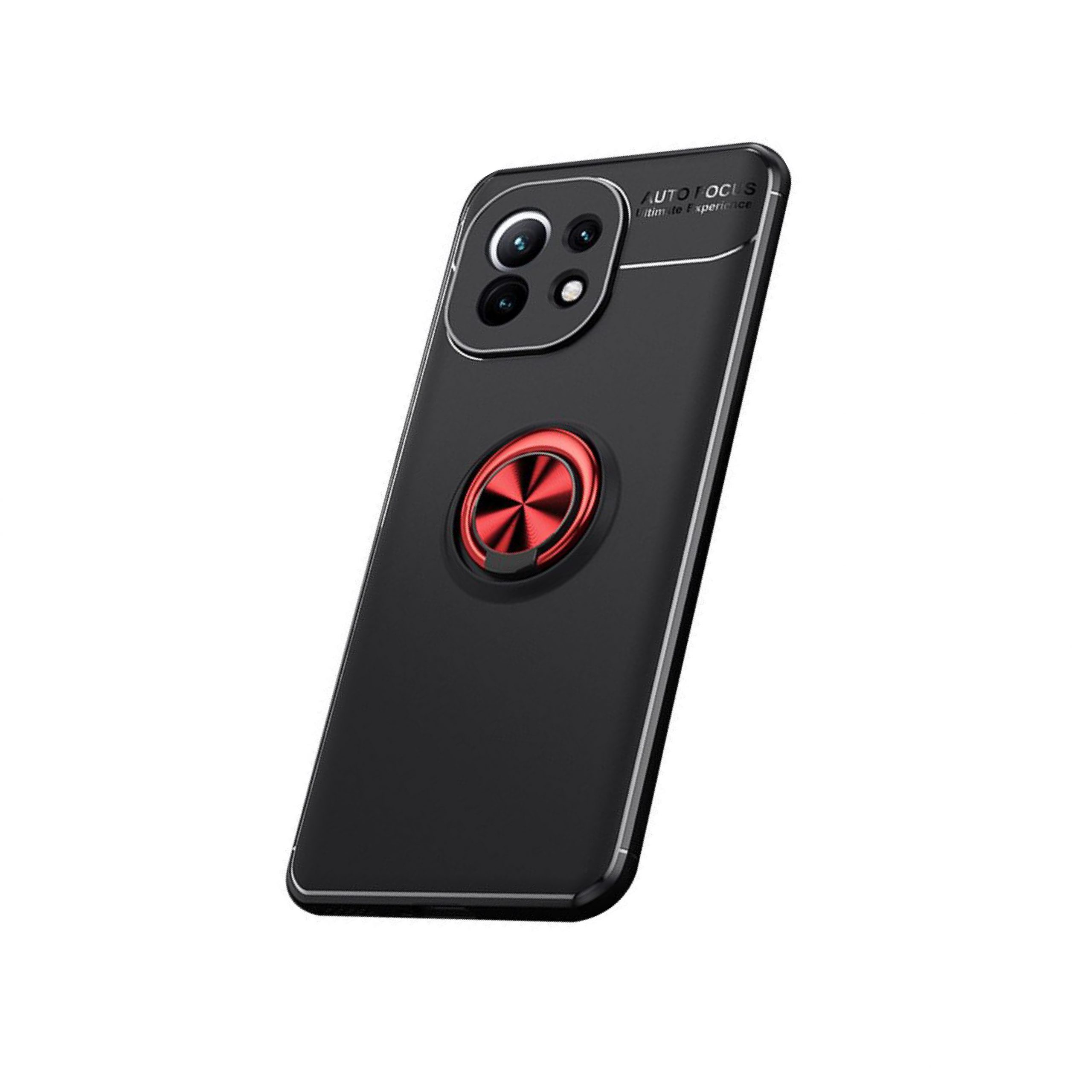 Чохол Deen ColorRing під магнітний тримач (opp) для Xiaomi Mi 11 (Чорний / Червоний) - Зображення 2