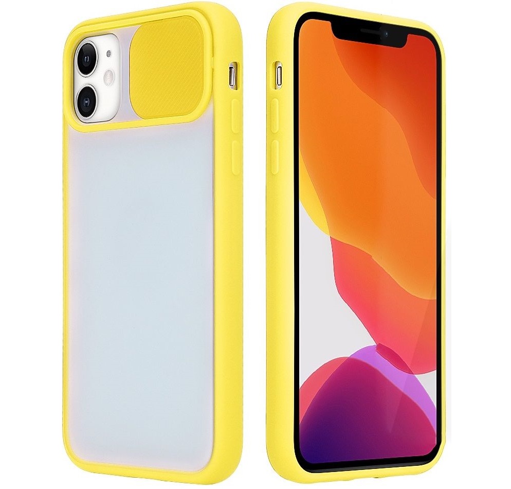 Чохол Camshield mate TPU зі шторкой для камери для iPhone 12 / 12 Pro Жовтий