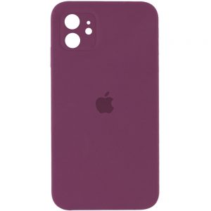Чохол Silicone Square Full Camera Protective (AA) для Apple iPhone 11 Pro (Бордовий / Maroon)