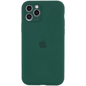 Чохол Silicone Square Full Camera Protective (AA) для Apple iPhone 11 Pro (Зелений / Pine green)