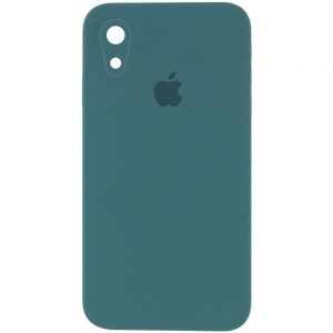 Чохол Silicone Square Full Camera Protective (AA) для Apple iPhone XR (Зелений / Pine green)