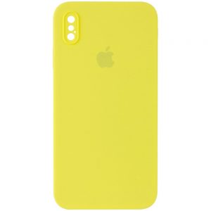 Чохол Silicone Square Full Camera Protective (AA) для Apple iPhone XS (Зелений / Dark Olive)