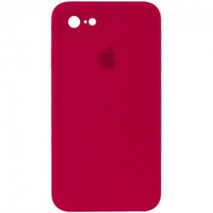 Чохол Silicone Square Full Camera Protective (AA) для Apple iPhone 6/6s (Червоний / Rose Red)
