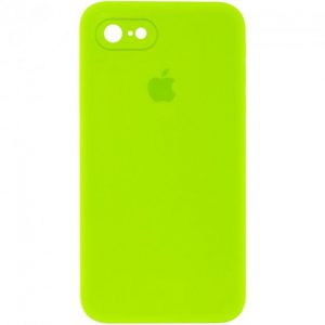 Чохол Silicone Square Full Camera Protective (AA) для Apple iPhone 6/6s (Салатовий / Neon green)