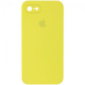 Чохол Silicone Square Full Camera Protective (AA) для Apple iPhone 7 / 8 / SE (2020) (Жовтий / Bright Yellow)