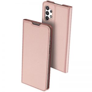 Чохол книжка Dux Ducis з карманом для візиток для Samsung Galaxy A32 4G (Рожево золотий)