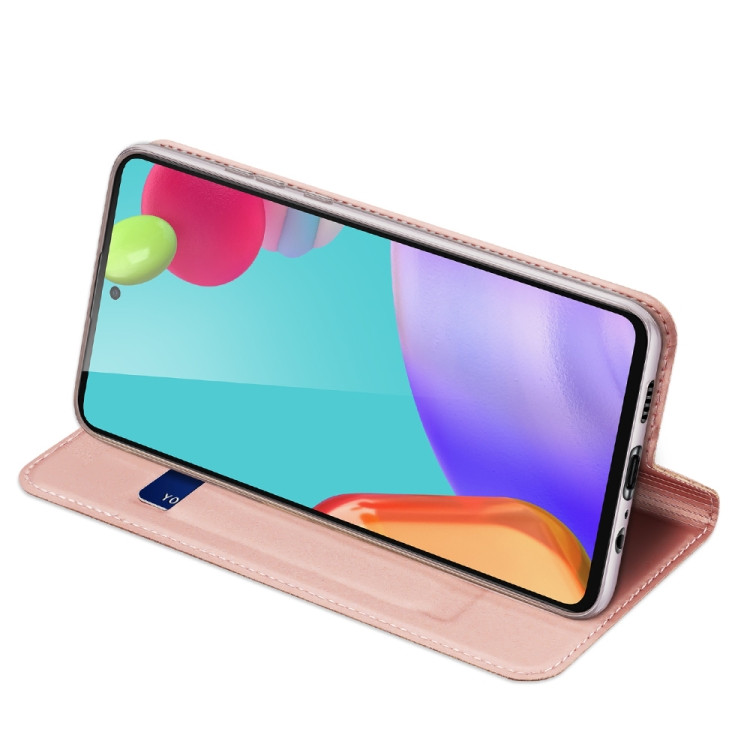 Чохол книжка Dux Ducis з карманом для візиток для Samsung Galaxy A72 4G / A72 5G (Рожево-золотий) - Зображення 3
