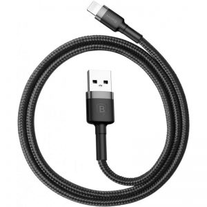 Кабель Baseus Cafule USB Lightning 2.4A 0.5м Чорний/Сірий