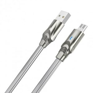 Кабель USB Borofone BU12 Micro 1,2m 2.4A Сірий