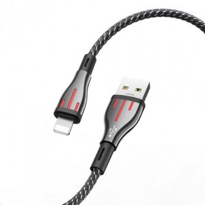 Кабель USB Borofone BU23 Lightning 1,2m 2.4A Чорно-сірий