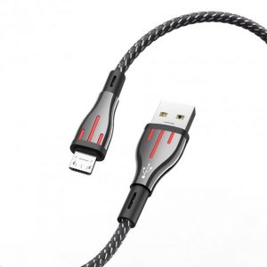 Кабель USB Borofone BU23 Micro 1,2m 2.4A Чорно-сірий