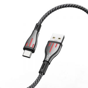 Кабель USB Borofone BU23 Type-C 1,2m 3A Чорно-сірий