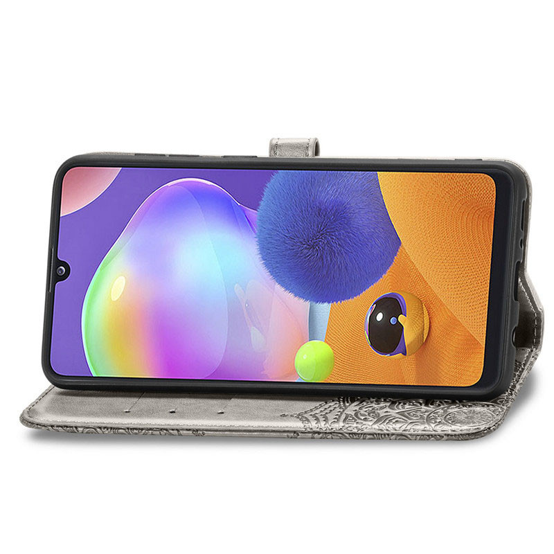 Чохол книжка шкіряний Art з візитницею для Samsung Galaxy A02 (Сірий) - Зображення 3