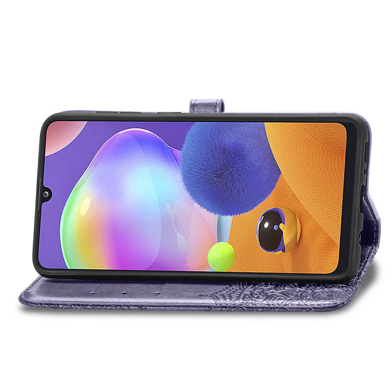 Чохол книжка шкіряний Art з візитницею для Samsung Galaxy A32 4G (Фіолетовий) - Зображення 4