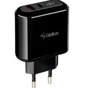 Мережевий зарядний пристрій Gelius Pro Zion QC3.0+PD18W з LCD GP-HC010 Чорний