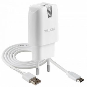 Мережевий зарядний пристрій WALKER WH-21 2в1 type-C 2А Білий