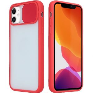 Чохол Camshield mate TPU зі шторкой для камери для iPhone 12 / 12 Pro Червоний