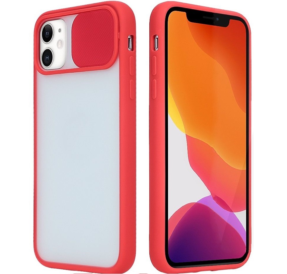 Чохол Camshield mate TPU зі шторкой для камери для iPhone 12 / 12 Pro Червоний