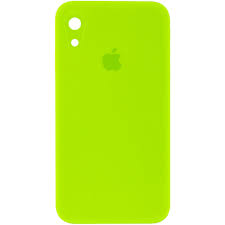 Чохол Silicone Square Full Camera Protective (AA) для Apple iPhone XR (Салатовий / Neon green)