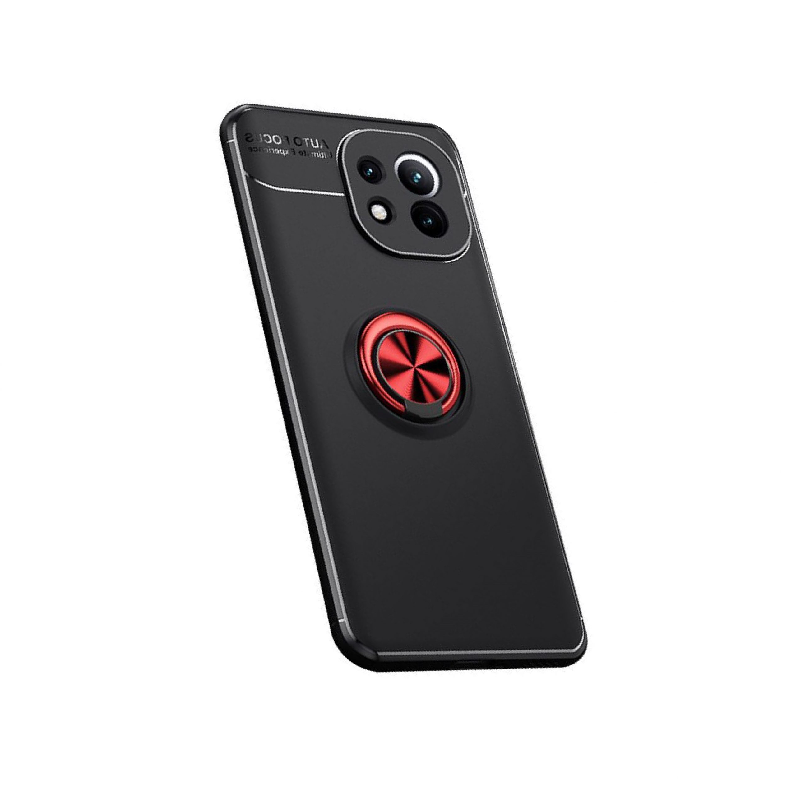 Чохол Deen ColorRing під магнітний тримач (opp) для Xiaomi Mi 11 (Чорний / Червоний) - Зображення 4