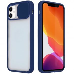 Чохол Camshield mate TPU зі шторкой для камери для iPhone 12 / 12 Pro Темно синій