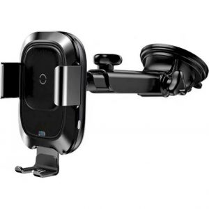 Автомобільний тримач з бездротовою зарядкою Baseus Smart Holder Sucker Style Чорний