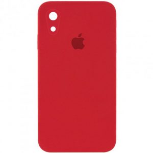 Чохол Silicone Square Full Camera Protective (AA) для Apple iPhone XR (Червоний / Camellia)