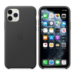 Чохол шкіряний Leather (AAA) для Apple iPhone 11 (6.1")  (Чорний )