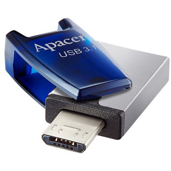 Флеш-пам'ять Apacer AH179 microUSB OTG 16Gb USB 3.1 Синій - Зображення 3