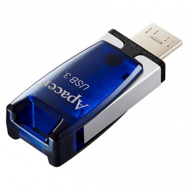 Флеш-пам'ять Apacer AH179 microUSB OTG 16Gb USB 3.1 Синій - Зображення 4