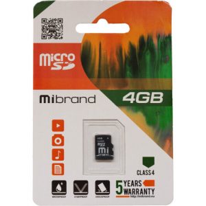 Карта пам'яті Mibrand microSDHC 4Gb class 4