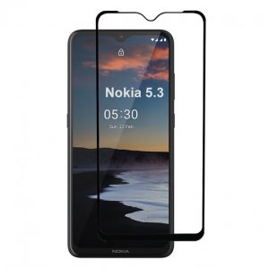 Захисне скло для NOKIA 5.3 Full Glue (0.3 мм, 2.5D, чорний)