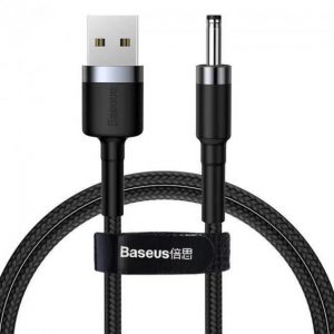 Кабель Baseus Cafule DC USB to 3.5 мм Сірий/Чорний 1м