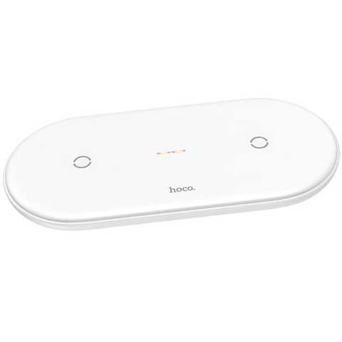 Бездротовий зарядний пристрій Hoco 2 в 1 Dual Power Type-C CW23 (10W для 2 телефонів) Білий