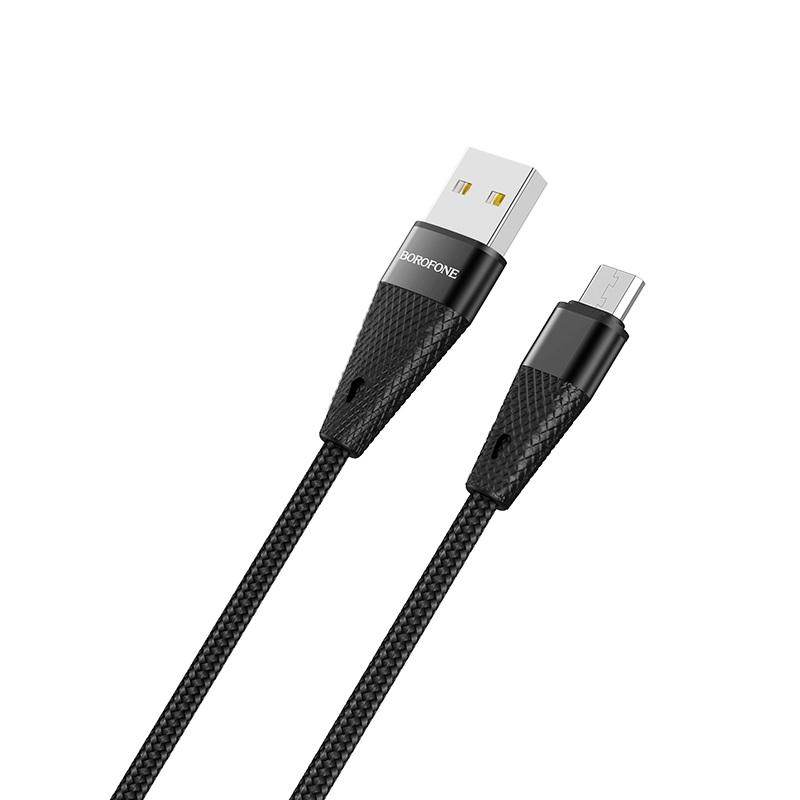 Кабель USB Borofone BU11 Micro 1,2m Чорний - Зображення 2