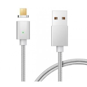 Кабель USB магнітний Clip-On Micro 1m Сріблястий