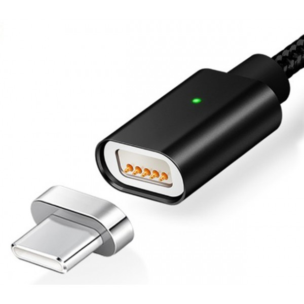 Кабель USB магнітний Clip-On Type-C 1m Чорний - Зображення 3